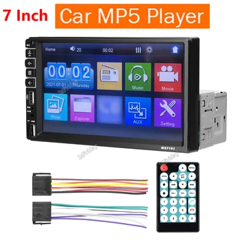 1 Din Auto Stereo 7 Palcový LCD Dotykový Monitor BT MP5 Prehrávač, FM Rádio Prijímač, Podpora TF/USB/AUX-IN Mobilný Telefón Odkaz 1Din