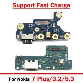 10Pcs/veľa Nových USB Nabíjanie Nabíjací Port Konektor Doku Rada Flex Kábel Pre Nokia 3.2 / 5.3 / 7 Plus Dosky Nabíjací Konektor