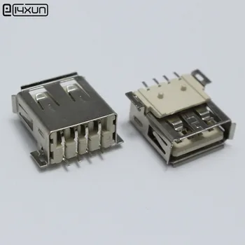 10pcs USB Typu Žena Zásuvky Konektora 180 Stupňov SMD 4 Pin Konektor Jack DIY Konektory