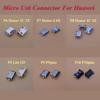 1PCS Konektor Micro USB Port Sockect pre Huawei P6 P7 P8 P9 P10 P9 Lite Plus G9 Nabíjací port Konektor pre Česť 3C 3X 4C 4X 6 6X