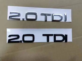 1X Chróm lesklý čierny ABS 2.0 TDI karosérie Zadný Kufor, Znak, Odznak Nálepka pre Audi Príslušenstvo