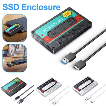 2.5 Palcový HDD Enclosure SATA na USB3.0 Externý Pevný Disk Prípade 5Gbps/6Gbps Typ-C HDD Prípade s DIY Nálepky
