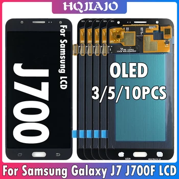 3/5/10PCS OLED Samsung Galaxy J7 2015 LCD J700 Displej Dotykový Displej Digitalizátorom. Montáž J700F J700M J700H LCD Náhradné