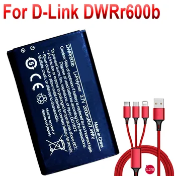 3,7 V 2000mAh 7.4 Wh DWRr600b Náhradné Batérie Pre D-Link DWRr600b Bezdrôtový bateria +USB kábel