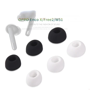 3 páry Silikónové Ušné Tipy na OPPO Enco Zadarmo 2 Eartips pre OPPO Enco X/W51 TWS Bezdrôtový Zníženie Hluku Tipy Oválne Ústie zátkové chrániče sluchu