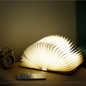 3D Skladacie Knihy Lampa LED Nočné Svetlo RGB Farba USB Nabíjanie Knihy Svetlo Interiéru Spálne Stôl, stolná Lampa pre Dieťa Vianočný Darček