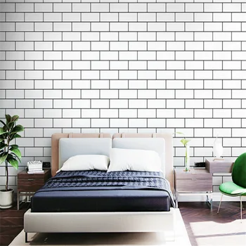 Abstraktných de parede Nordic čierne a biele kockované tehla nepremokavé matné obývacej izby, spálne, jedálne, pozadie, wallpaper