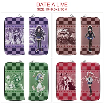 Anime DÁTUM ŽIVÉ Logo Peňaženky Chlapci Dievčatá Kreditnej Karty Kabelku Lady Zmeniť Kabelku Nové Zips Dlhé Peňaženky