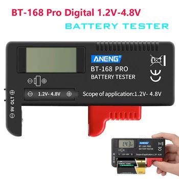 BT-168 PRO Digital Batérie Tester Pre 1.2 V, na 4,8 V, AA, AAA Alkalické Batérie CR2032 LR44 gombíková Batéria 18650 Li-ion Batéria