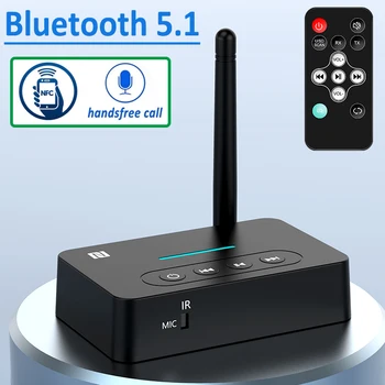 Bluetooth 5.1 Prijímač Vysielač Stereo NFC AUX 3,5 mm Jack RCA Handsfree Hovor Mikrofón Bezdrôtový Hudby Audio Adaptér Diaľkové Pre TV