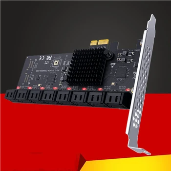 Chi banskej SATA PCIe Adaptér 16 Portu SATA III PCI Express 3.0 X1 Radič Rozširujúca Karta ASM1064 JBM575 Chip Pridať Na Karty