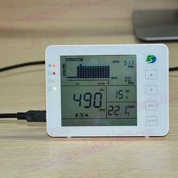 Desktop Kvalitu Vzduchu v Interiéri monitor CO2, CO2 analyzer teplota a vlhkosť tester s Max/Min vyvolať hodnota funkcie