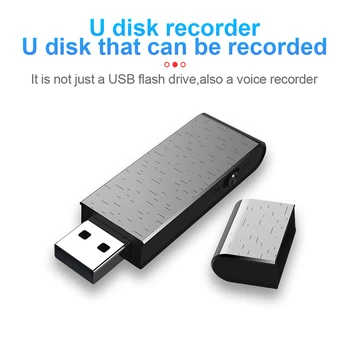 Digitálny USB Disku, Hlasový Záznamník Zvuku One-kliknite na tlačidlo Záznamu WAV Formát Dlho Pracovných 48 KHZ vzorkovacia frekvencia 192kbps Číslic