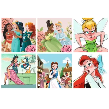 Disney Karikatúry Fantasy Karikatúra Roztomilý Dievča olejomaľba Domova DIY Maľovanie podľa Čísel pre dospelých, Spálňa, detská Izba Dekorácie