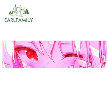 EARLFAMILY 15 cm x 4cm Kawaii Anime Oči Wink Slap Auto Nálepky Vinyl Ružová Odtlačkový Auto Styling JDM Intenzívne Srdce, Oči, Samolepky