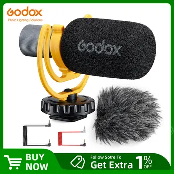 Godox VS-Mic Kompaktný Shotgun Mikrofón s 3,5 mm MIKROFÓN pre iPhone Android Smartphone DSLR Fotoaparát Pre Video Nahrávanie Mikrofón