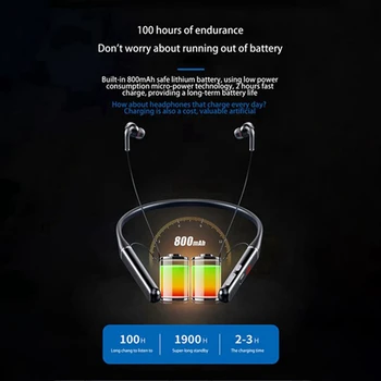 HOT-100 Hodín, Bluetooth Stereo Slúchadlá Bezdrôtové Bluetooth Slúchadlá Neckband Potlačením Hluku Športové Bežecké Headset,S650