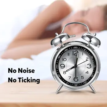 Hlasný Alarm Clock pre Ťažké Podvaly Dospelých, Retro 4.5 Palcový Tichý Non-Zaškrtnutím Quartz ,Twin Bell Analógový Deti budíky