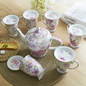 Jednoduché Európskej luxusných domov šálku kávy nastaviť kosti čína afternoon tea cup keramické British čaj nastaviť čierny čaj pohár