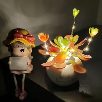 Kreatívne Nočné Svetlo Simulované kvetináče Okolia stolná Lampa Dekoratívne Svietidlo pre Spálne Stôl Posteli pre Vnútorné Domáce Dekorácie