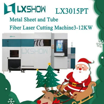 LX3015PT plechu a trubiek fiber laser cutter s exchange tabuľka úplné pokrytie rotačné