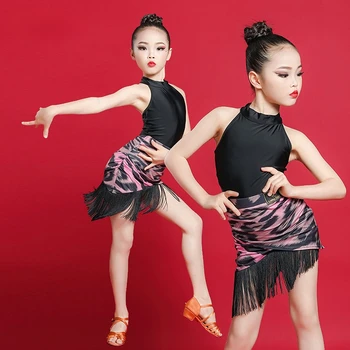 Latinské Tanečné Oblečenie Detí Nové Letné Školenia Oblek Bez Rukávov Výkon Dievča Latinskej Nastaviť