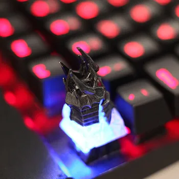 Lich King Keycaps Prenos Svetla Troch-dimenzionální Živice Keycaps Pre Klávesnicu Keycaps Nastaviť Lich King Obrázok World of Warcraft