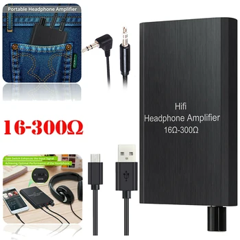Mini HiFi Slúchadlá Zosilňovač 16-Impedancia 300Ω Slúchadlá Amp S 3,5 mm Jack Kábel Pre Telefón, Prehrávač Hudby PS4 Audio Zosilňovač