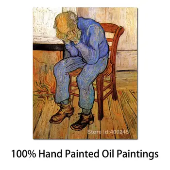 Moderné Umelecké Plátno Vincent Van Gogh Portrétnej Maľby Starý Človek v Smútku Ručné Olej, umelecké Diela Hotelovej Izbe Stenu Decor Vysokej Kvality