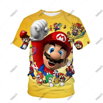 Móda Marios-bros T shirt Deti Oblečenie, Topy Chlapec, T-shirt, 3D Tlač, T Košele Zábavné Anime Krátke Rukávy, Baby, Dievčatá Oblečenie