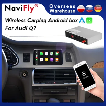 NOVÉ! plug-and-play Bezdrôtový Apple CarPlay Dekodér Box Android Auto pre AUDI Q7 2010-2019 podporu SWC IDrive kontroly MirrorLink