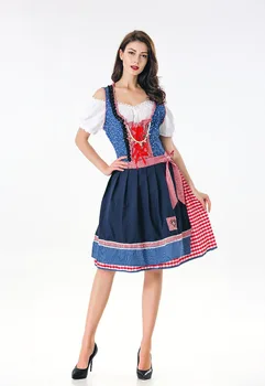 Nemecko Tradíciu Piva Oktoberfest Girl Kostým Slúžky, Karneval, Maškarný Kostým Dirndl Pre Dospelých Žien