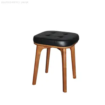 Nordic retro nízku stoličku obývacia izba, jedálenský stoličku domácnosti námestie stolice make-up stolice masívneho dreva obuvi zmena stolice moderný jednoduchý