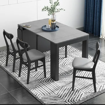 Nordic zdvíhateľnej jedálenský stôl, skladací stôl, jedálenské stoličky, bočné skrinky, malých rodinných masívneho dreva multi-funkčný nábytok