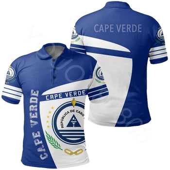 Nové Afrického Regiónu pánske Polo Tričko Klope Oblečenie Letné Krátke Sleeve T-Shirt - Cape Verde Polo Tričko Skalnaté Štýl
