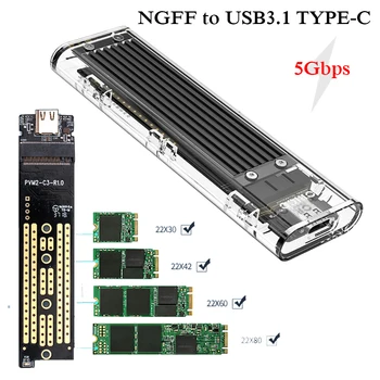 ORICO TCM2F-C3 NGFF na USB 3.1 TYP C M. 2 SSD Krytu Pevného Disku SATA Protokol 5Gbps Podporu 2230/2242/2260/2280 M2 NGFF SSD