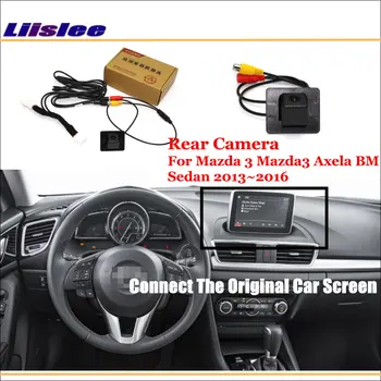 Pre Mazda 3 Axela BM Sedan 2013-2016 Auto parkovacia Kamera Parkovací Adatper RCA HD CCD KAMERU OEM Displeji Obraz Upgrade Kit