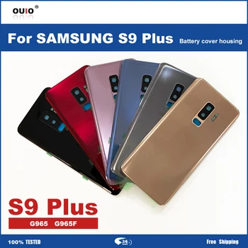 Pre Samsung Galaxy S9 Plus G965 G965F Skla Späť Batérie Bývanie Kryt Nahradenie + S Logom
