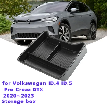 Pre Volkswagen VW ID.4 ID.5 ID4 ID5 Pro Crozz GTX 2020~2023 Strednej Opierke Úložný Box Organizátor stredovej Konzoly Auto Príslušenstvo