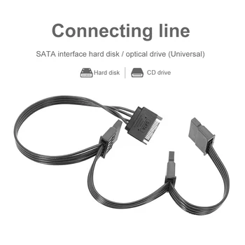 SATA 15 kolíkový Mužov a Žien Rozšírenie kábel Kábel Adaptéra 1 1 2 3 4 5 Konektor Kábel pre Pevný Disk Počítača Napájací Kábel Rozhrania