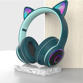 Skladacie Slúchadlá Mačka Ucho Domáce Cestovné Roztomilý S LED Svetlom 5.0 Stereo Audio Módu Deti, Dospelých, Bezdrôtový Herný Headset