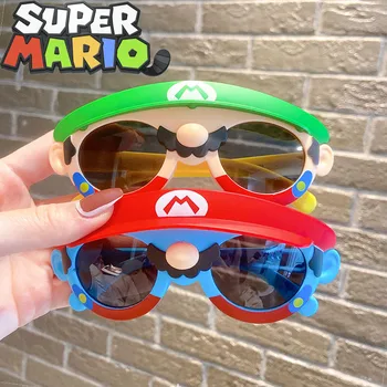 Super Mario Bros Slnečné Okuliare Kawaii Anime Obrázok Hračky Letné Slnko Ochranné Okuliare Cosplay Prop Deti Narodeninám