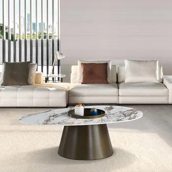 Taliansky Štýl Veľmi Jednoduché Rock Doska Čaj Stôl Svetlo Luxusné Moderné Bývanie Izba Úložnej Kombinácie Nehrdzavejúcej Ocele, Kvapka Vody