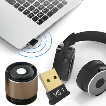 USB Bluetooth Adaptér 5.1 Modul Vysielača Bluetooth 5.0 5.1 pre PC Prenosný Bezdrôtový Reproduktor Audio Prijímač USB Vysielač