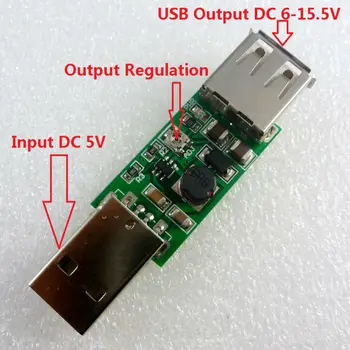 USB DC 5V Na 9V 12V 15V Krok-up Zvýšenie Napätia Prevodník Napájanie Modulu Pre GoIP VOIP Gateway Solárne Batérie