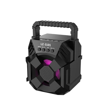 Veľká Veľkosť Bluetooth-kompatibilné Reproduktor Bezdrôtový Zvukový Systém Bass Stereo s LED Svetlo, Podpora TF Kariet FM Rádio