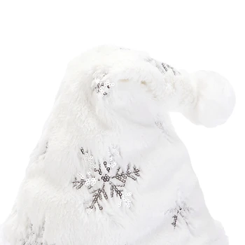 Vianočná Čiapka pre Dospelých Snowflake Flitrami Mäkké Plyšové Klobúk Dovolenku Klobúk s Comfort Liner