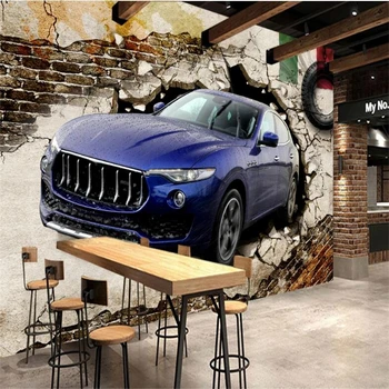 Vlastné tapetu 3d photo nástenná maľba auto porušenú stenu osobnosti tapety reštaurácia, kaviareň dekorácie, maliarstvo, ktv pozadí