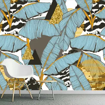 Vlastné tapetu Nordic abstraktné ručne maľované banán golden leaf obývacia izba gauč pozadí nástennú maľbu abstraktných de parede tapety
