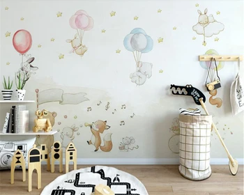 beibehang Nordic jednoduché osobnosti hodvábnej látky abstraktných de parede 3d tapeta roztomilý zvierat balón detí domu papier peint
